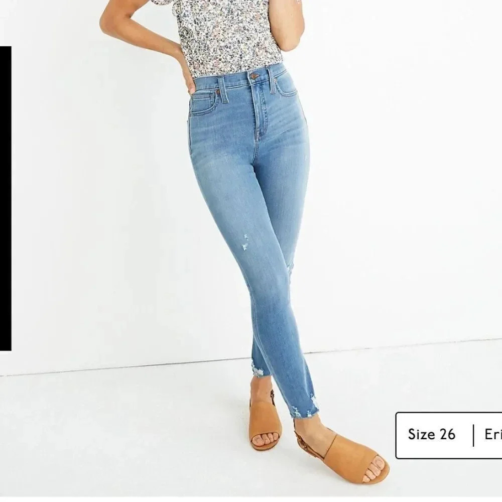 Madewell Blue and Silver Jeggings High-Waisted Stretch